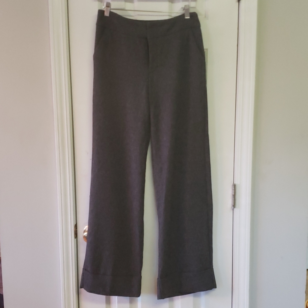 Gray Wide-leg Dress Pants